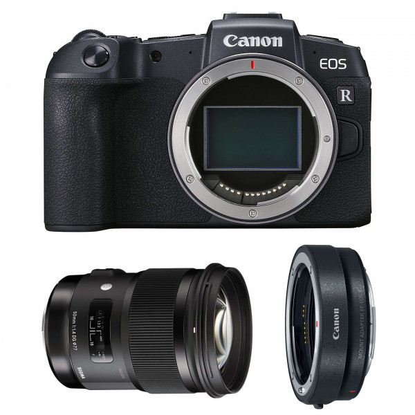 Appareil photo hybride Canon RP + Sigma 50mm F1.4 DG HSM Art + Canon EF R-5