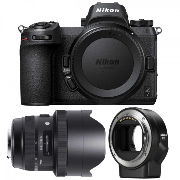 Cámara mirrorless Nikon Z7 + Sigma 12-24mm F4 DG HSM Art + Nikon FTZ-4