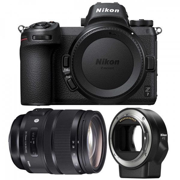 Appareil photo hybride Nikon Z7 + Sigma 24-70mm F2.8 DG OS HSM Art + Nikon FTZ-4