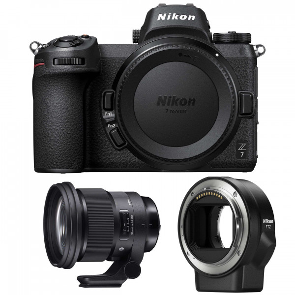Appareil photo hybride Nikon Z7 + Sigma 105mm F1.4 DG HSM Art + Nikon FTZ-4