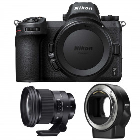 Appareil photo hybride Nikon Z6 + Sigma 105mm F1.4 DG HSM Art + Nikon FTZ-5