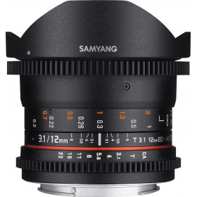 Samyang 12mm T3.1 VDSLR ED AS NCS Fisheye Nikon Negro - Objetivo Samyang-6