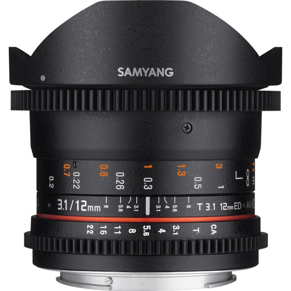 Samyang 12mm T3.1 VDSLR ED AS NCS Fisheye Sony E Noir - Objectif photo-6