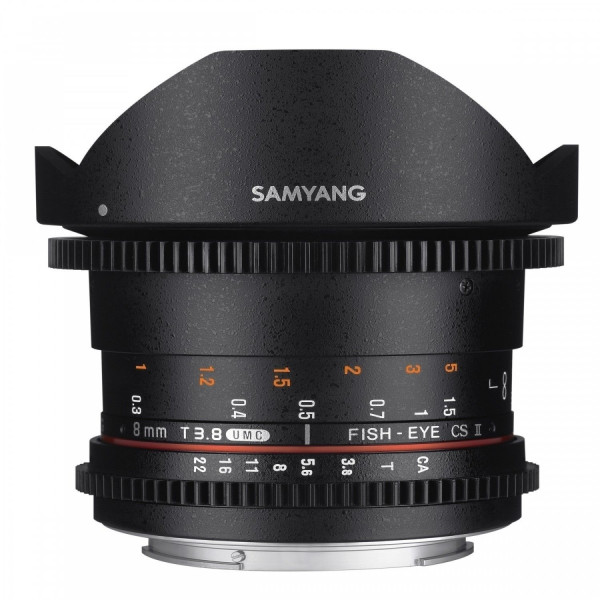 Samyang 8mm T3.8 Fisheye VDSLR CSII Canon Black-5
