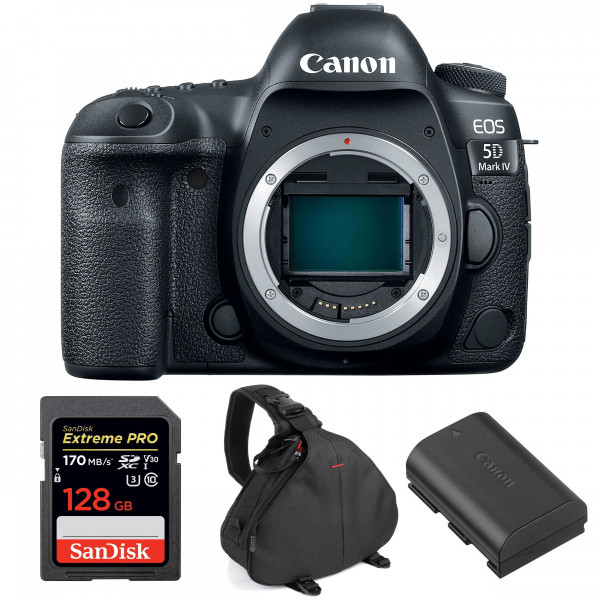 Cámara Canon 5D Mark IV Cuerpo + SanDisk 128GB Extreme PRO UHS-I SDXC 170 MB/s + Canon LP-E6N  + Bolsa-1