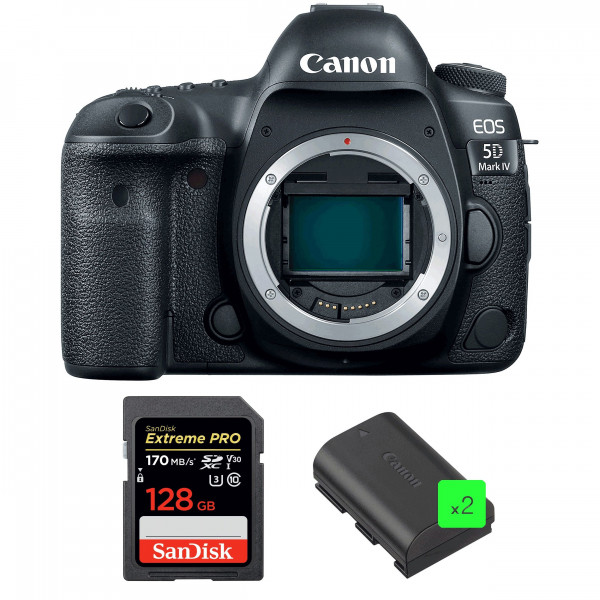 Canon 5D Mark IV Nu + SanDisk 128GB Extreme PRO UHS-I SDXC 170 MB/s + 2 Canon LP-E6N - Appareil photo Reflex-1