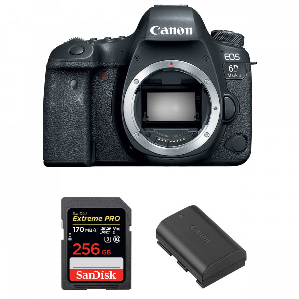 Canon EOS 6D Mark II Body + SanDisk 256GB Extreme PRO UHS-I SDXC 170 MB/s + Canon LP-E6N-1
