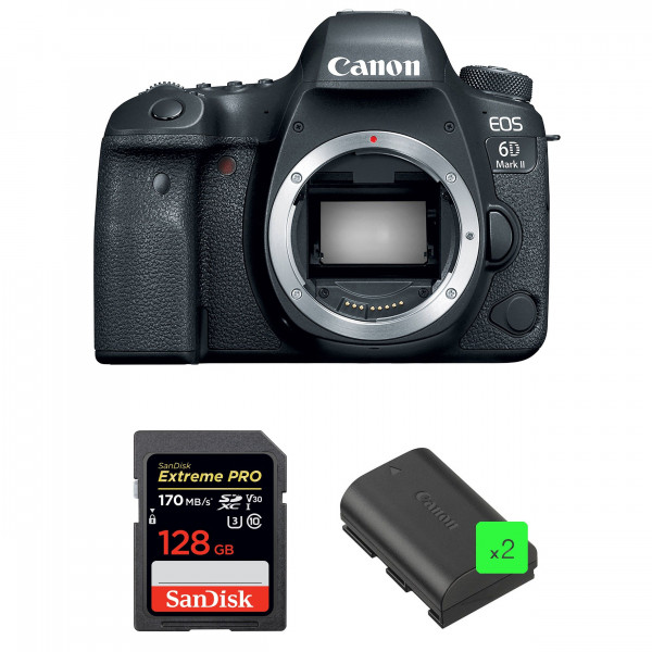 Canon 6D Mark II Nu + SanDisk 128GB Extreme PRO UHS-I SDXC 170 MB/s + 2 Canon LP-E6N - Appareil photo Reflex-1