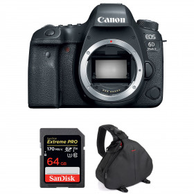 Appareil photo Reflex Canon 6D Mark II Nu + SanDisk 64GB Extreme PRO UHS-I SDXC 170 MB/s + Sac-1