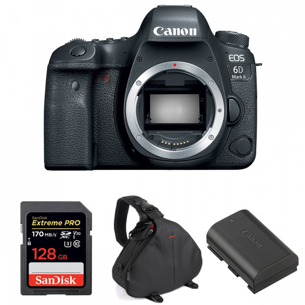 Cámara Canon 6D Mark II Cuerpo + SanDisk 128GB Extreme PRO UHS-I SDXC 170 MB/s + Canon LP-E6N + Bolsa-1