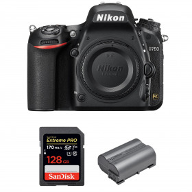 Appareil photo Reflex Nikon D750 Nu + SanDisk 128GB Extreme PRO UHS-I SDXC 170 MB/s + Nikon EN-EL15b-1