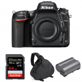 Cámara Nikon D750 Cuerpo + SanDisk 64GB Extreme PRO UHS-I SDXC 170 MB/s + Nikon EN-EL15b + Bolsa-1