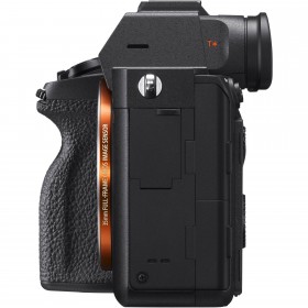 Appareil photo hybride Sony A7R IVA boîtier nu, vue latérale avec capteur plein format et molette de réglage Appareil photo hybride Sony A7R IVA boîtier nu, vue latérale avec capteur plein format et molette de réglage