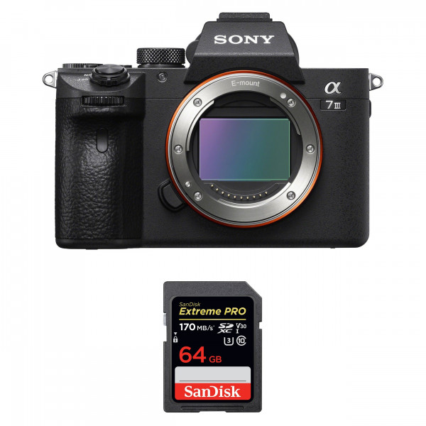 Cámara mirrorless Sony A7 III Cuerpo + SanDisk 64GB Extreme PRO UHS-I SDXC 170 MB/s-1