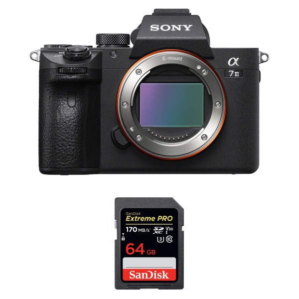 Sony A7 III Nu + SanDisk 64GB Extreme PRO UHS-I SDXC 170 MB/s - Appareil Photo Hybride-1