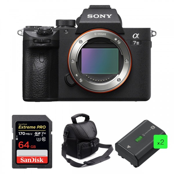 Sony A7 III Nu + SanDisk 64GB Extreme PRO UHS-I SDXC 170 MB/s + 2 Sony NP-FZ100 + Sac - Appareil Photo Hybride-1