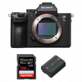 Appareil photo hybride Sony A7 III Nu + SanDisk 128GB Extreme PRO UHS-I SDXC 170 MB/s + Sony NP-FZ100-1