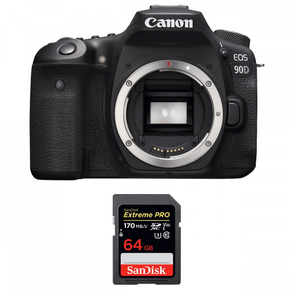Cámara Canon 90D Cuerpo + SanDisk 64GB Extreme PRO UHS-I SDXC 170 MB/s-1