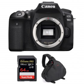 Canon EOS 90D Body + SanDisk 64GB Extreme PRO UHS-I SDXC 170 MB/s + Bag-1