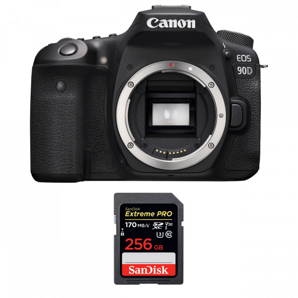 Cámara Canon 90D Cuerpo + SanDisk 256GB Extreme PRO UHS-I SDXC 170 MB/s-1