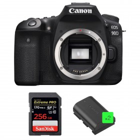 Canon 90D Nu + SanDisk 256GB Extreme PRO UHS-I SDXC 170 MB/s + 2 Canon LP-E6N - Appareil photo Reflex-1