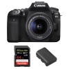 Canon 90D + 18-55mm F3.5-5.6 EF-S IS STM + SanDisk 64GB Extreme PRO UHS-I SDXC 170 MB/s + Canon LP-E6N - Appareil photo Reflex|MCZ DIRECT