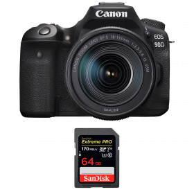 Canon EOS 90D + 18-135mm f/3.5-5.6 IS USM + SanDisk 64GB Extreme PRO UHS-I SDXC 170 MB/s-1