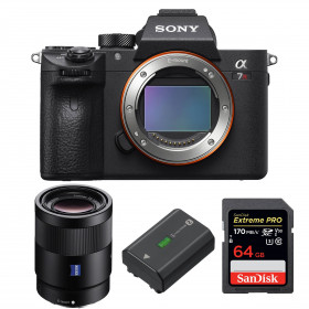Appareil photo hybride Sony A7R III + Sony SEL 55mm F1.8 ZA + SanDisk 64GB Extreme PRO UHS-I SDXC 170 MB/s + Sony NP-FZ100-1