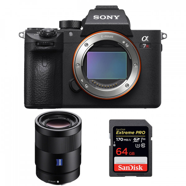Appareil photo hybride Sony A7R III + Sony SEL 55mm F1.8 ZA + SanDisk 64GB Extreme PRO UHS-I SDXC 170 MB/s-1