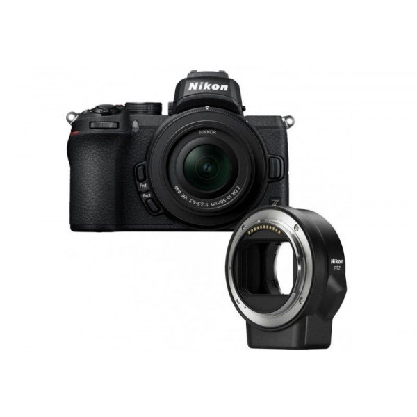 Appareil photo hybride Nikon Z50 + Nikon Z DX 16-50 mm F3.5-6.3 + Nikon FTZ-16