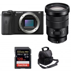 Appareil photo hybride Sony A6600 + Sony E PZ 18-105mm F4 G OSS + SanDisk 128GB Extreme PRO UHS-I SDXC 170 MB/s + Sac-1