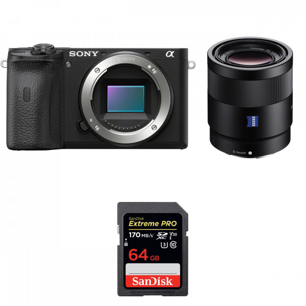 Cámara mirrorless Sony A6600 + Sony Sonnar T* FE 55mm f/1.8 ZA + SanDisk 64GB Extreme PRO UHS-I SDXC 170 MB/s-1