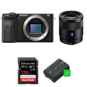 Cámara mirrorless Sony A6600 + Sony Sonnar T* FE 55mm f/1.8 ZA + SanDisk 128GB Extreme PRO UHS-I 170 MB/s + 2 NP-FZ100-1