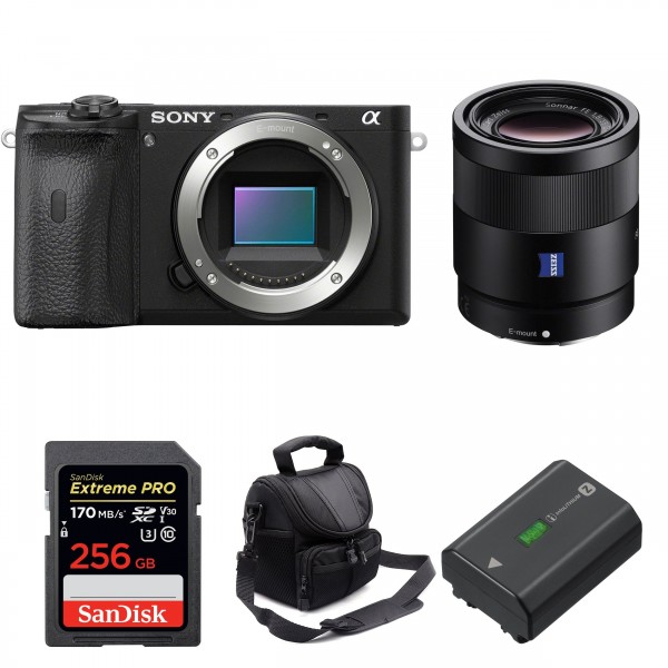 Appareil photo hybride Sony A6600 + Sonnar T* FE 55mm F1.8 ZA + SanDisk 256GB Extreme PRO 170 MB/s + NP-FZ100 + Sac-1