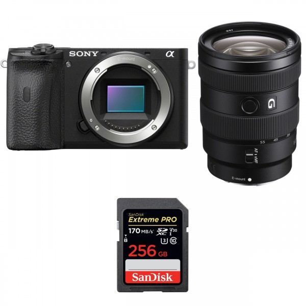 Sony A6600 + Sony E 16-55mm f/2.8 G + SanDisk 256GB Extreme PRO UHS-I SDXC 170 MB/s - Cámara mirrorless|MCZ DIRECT
