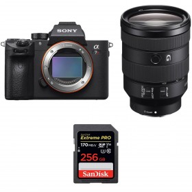 Appareil photo hybride Sony A7R III + FE 24-105 mm F4 G OSS + SanDisk 256GB Extreme PRO UHS-I 170 MB/s-1