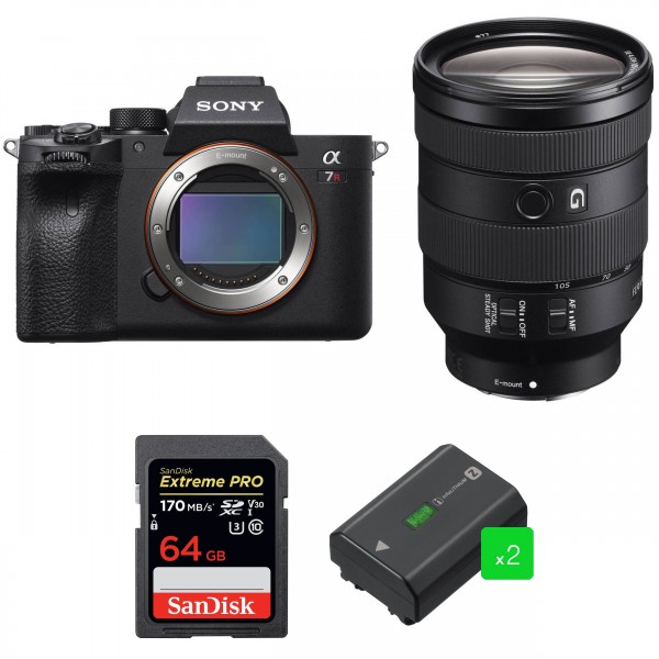 Cámara mirrorless Sony A7R IV + FE 24-105 mm F4 G OSS + SanDisk 64GB Extreme PRO UHS-I SDXC 170 MB/s + 2 Sony NP-FZ100-1