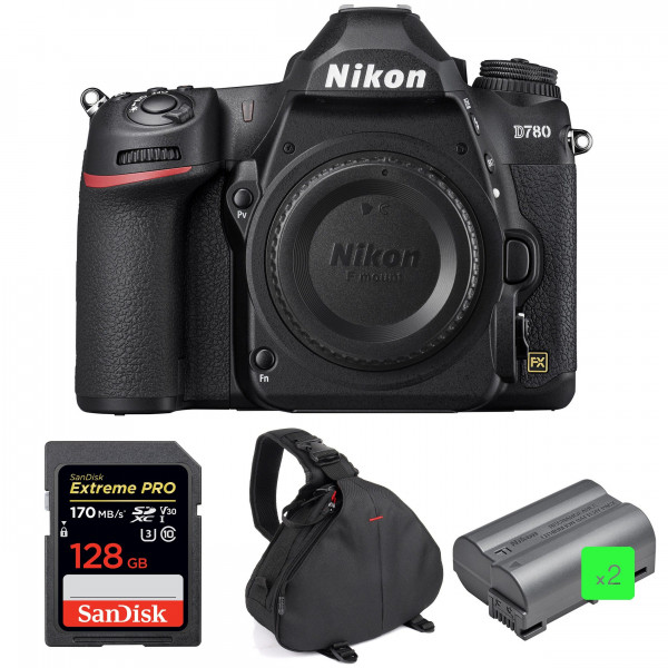 Cámara Nikon D780 Cuerpo + SanDisk 128GB Extreme PRO UHS-I SDXC 170 MB/s + 2 Nikon EN-EL15b + Bolsa-1