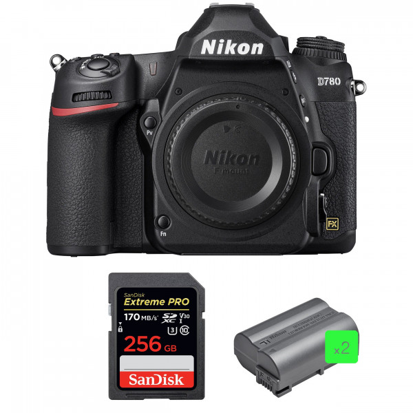 Cámara Nikon D780 Cuerpo + SanDisk 256GB Extreme PRO UHS-I SDXC 170 MB/s + 2 Nikon EN-EL15b-1