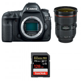 Appareil photo Reflex Canon 5D Mark IV + EF 24-70mm F2.8L II USM + SanDisk 128GB Extreme PRO UHS-I SDXC 170 MB/s-1