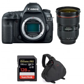 Appareil photo Reflex Canon 5D Mark IV + EF 24-70mm F2.8L II USM + SanDisk 128GB Extreme PRO UHS-I SDXC 170 MB/s + Sac-1