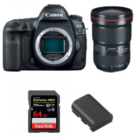 Appareil photo Reflex Canon 5D Mark IV + EF 16-35mm F2.8L III USM + SanDisk 64GB Extreme PRO UHS-I SDXC 170 MB/s + LP-E6N-1