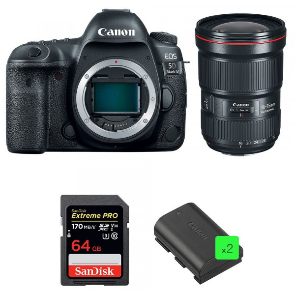 Canon 5D Mark IV + EF 16-35mm F2.8L III USM + SanDisk 64GB Extreme PRO UHS-I SDXC 170 MB/s + 2 LP-E6N - Appareil photo Reflex-1
