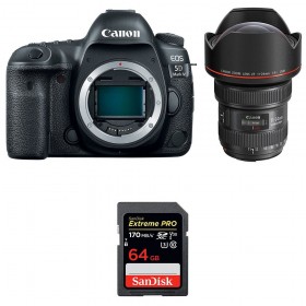 Appareil photo Reflex Canon 5D Mark IV + EF 11-24mm F4L USM + SanDisk 64GB Extreme PRO UHS-I SDXC 170 MB/s-1