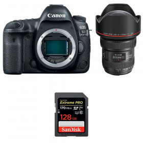 Appareil photo Reflex Canon 5D Mark IV + EF 11-24mm F4L USM + SanDisk 128GB Extreme PRO UHS-I SDXC 170 MB/s-1