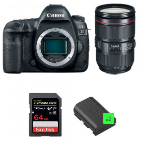 Canon 5D Mark IV + EF 24-105mm F4L IS II USM + SanDisk 64GB Extreme PRO UHS-I SDXC 170 MB/s + 2 LP-E6N - Appareil photo Reflex-1