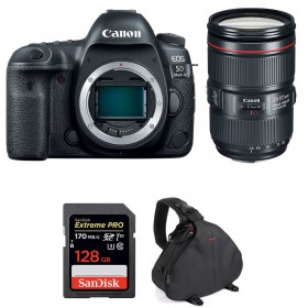 Appareil photo Reflex Canon 5D Mark IV + EF 24-105mm F4L IS II USM + SanDisk 128GB Extreme PRO UHS-I SDXC 170 MB/s + Sac-1