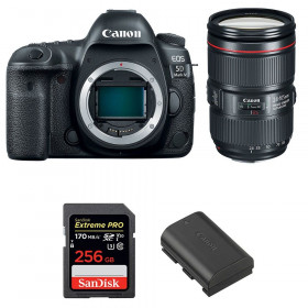 Appareil photo Reflex Canon 5D Mark IV + EF 24-105mm F4L IS II USM + SanDisk 256GB Extreme PRO UHS-I SDXC 170 MB/s + LP-E6N-1