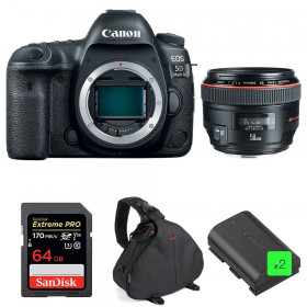 Canon 5D Mark IV + EF 50mm F1.2L USM + SanDisk 64GB Extreme PRO UHS-I SDXC 170 MB/s + 2 LP-E6N + Sac - Appareil photo Reflex-1