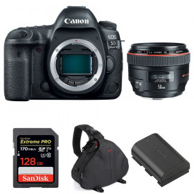 Appareil photo Reflex Canon 5D Mark IV + EF 50mm F1.2L USM + SanDisk 128GB Extreme PRO UHS-I SDXC 170 MB/s + LP-E6N + Sac-1